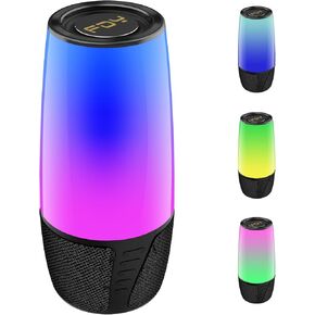 FDY Bluetooth Speaker, 9 Color LED Lighting Wireless Speaker, IPX6 Waterproof Portable Speaker, Bluetooth 5.3, Wireless led Bluetooth Speaker, 360° Stereo Sound Effect for Family Gatherings (Colorful)
