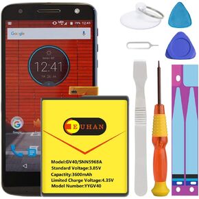 GV40 Battery, [Upgraded] Euhan 3600mAh Li-Polymer SNN5968A Internal Replacement Battery for Moto Z Droid Force XT1650 with Repair Tools Kit [24 Month Service]