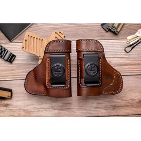 OUTBAGS USA Full Grain Heavy Leather IWB Conceal Carry Holster for Taurus GX4 9mm. Handcrafted in USA. (LS3GX4) Brown