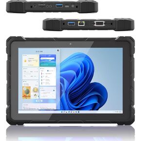 HIGOLEPC Rugged Tablet 10.1" Win 11 Pro Celeron N4120 8GB RAM 128 GB ROM Windows Tablet,600 Nit Outdoor Tablet PC,IP67 Waterproof,16000mAh/3.7V Battery WiFi 5 BT 5.0 for Enterprise Work Field