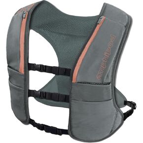 Amphipod Airflow Run Vest, Runners Storage & Hydration Vest for Endurance & Marathon Runs, Men & Women - French Grey / Peach - 1