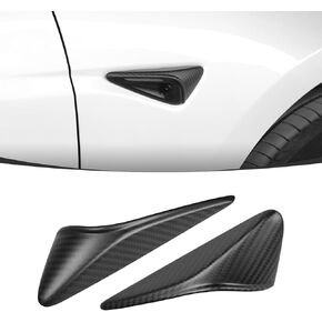 HW4.0 Side Camera Cover Compatible with 2024 Tesla Model 3&Y 3K Toray Dry Carbon Fiber Side Camera Turn Signal Cover-Matte Carbon Fiber