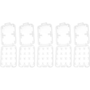 5PCS SD TF Memory Card Case 57.7x43x8.4mm 8-Slot Waterproof Hard Protector Holder Storage Box for 2X SD Cards and 6X TF Memory Cards Accommodate