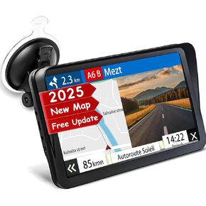 GPS Navigator for Car, Truck GPS 9 Inch Touch Screen, Latest 2025 Maps for Car GPS, RV GPS Support Voice Turn-by-Turn Guidance, Speed and Red Light Warning, Custom Truck Routing