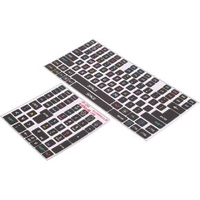 Universal English Keyboard Stickers, Replacement Stickers with Black Background and White Lettering,for 84-108 Keys Keyboard