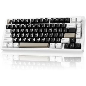 ATTACK SHARK X86 75% Wireless Aluminum Mechanical Keyboard,Bluetooth 5.0/2.4GHz/USB-C Hot Swappable Custom Keyboard, RGB Backlit Gasket Structure Creamy Keyboard for PC/Tablet/PS/Xbox -Milk White