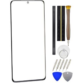 Front Screen Glass Replacement for Samsung Galaxy S20+ 5G S20+ SM-G986 Outer Glass Repair Part with Tool Kit Black 6.7