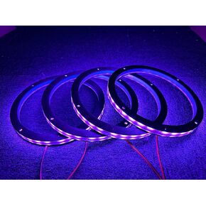 Sando Tech 4PCS 10'' RGB LED Speaker Lights Car Speaker Rings Spacer Ring Light Kit Car Coaxial Lights Multiple Fit for Car Truck Boat Powersport Bluetooth/Remote Ctrl