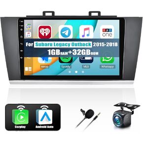 AMprime Android 13 Car Stereo for Subaru Legacy Outback 2015-2018 with Wireless Carplay&Android Auto,9 Inch Touch Screen Car Radio with Bluetooth FM/RDS HiFi EQ WiFi GPS Dual USB+Backup Camera[1+32G]
