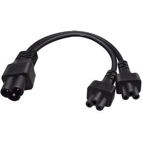 IEC320 C6 to 2 X C5 Y Splitter Adapter Cord,C6 to Dual C5 Power Cord.IEC 320 C6 to 2XC5 Adapter Converter AC Power Supply Cord,C5 to C6 to C5. 1FT/0.3M