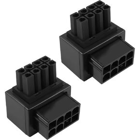 GELRHONR 90Degree GPU VGA PCIe 8 Pin Power Adapter for Desktops Graphics Card Black-2pack