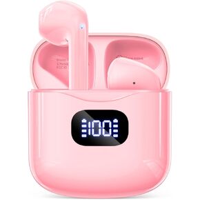 Wireless Earbuds Bluetooth 5.3 Headphones, 40Hrs Playback Stereo Ear Buds with LED Display Charging Case IPX7 Waterproof in-Ear Earphones with Mic for Phone Tablet Laptop Sports