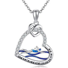 Ice Skating/Swimming/Violin/Art/Ballet Shoes Necklace for Women Sterling Silver Sports Art Music Jewelry Gift for Daughter Mother Sister