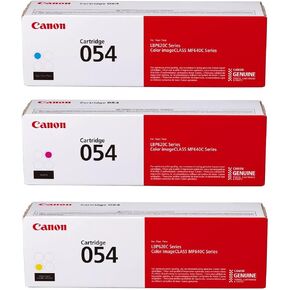 Canon CRG-054 Cyan, Magenta & Yellow Toner Cartridge Set, 3021C001AA, 3022C001AA, 3023C001AA
