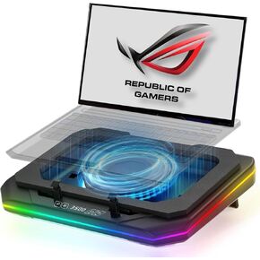 Cooling Pad for Asus ROG Zephyrus G16 M16 Gaming Laptop,It is a Well Deserved Heat Dissipation Monster with Powerful Turbo Cooling Fan Can Fast Cooling CPU+GPU 40°C, Variable Speed,6 RGB Light, 3 USB