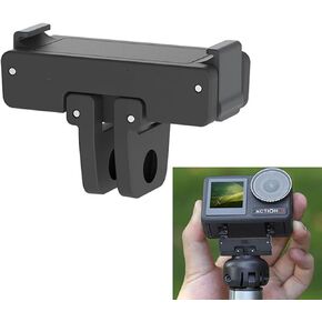 LICHIFIT Magnetic Quick-Release Mount for DJI Osmo Action 5 Pro/Action 4/3/2 Camera Foldable Expansion Bracket Support 1/4 Screw and 2-Prong Changeable Interface Conversion Adapter