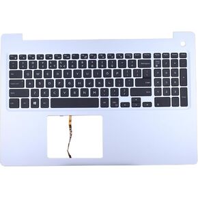ApplianPar Silver Palmrest Upper Case with Backlit Keyboard for Dell Inspiron 15 5570 5575 MR2KH 0MR2KH