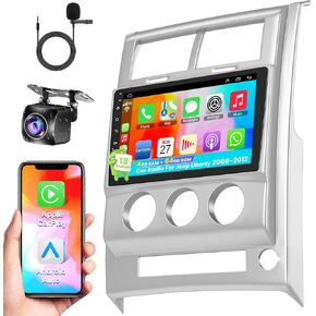 10.1" Touch Screen Head Unit for Jeep Liberty 2008-2012, Android 13 GPS Navi, Wireless CarPlay & Android Auto, Free Backup Camera