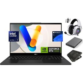 ASUS VivoBook Pro 15 OLED Creator Laptop, 15.6" FHD 400nits, Ultra 7 155H AI Boost NPU, GeForce RTX 3050, 40GB RAM, 2TB SSD + 500GB Portable Drive, 2K Webcam, Thunderbolt, Pro Headset, Win 11