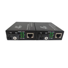 a Pair Gigabit SingleMode Fiber to Ethernet Media Converter, Single Fiber, 1000Base-LX to 10/100/1000Base-Tx Gigabit SMF Fiber SC to Copper RJ45 Ethernet Converter, Bidi, 20KM