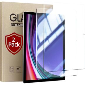 JUQITECH 2 Pack Screen Protector for Samsung Galaxy Tab S9 FE+ S9+ S8+ S7+ S7 FE 12.4 Inch, 9H Hardness HD Clear Screen Tempered Glass Film for Tab 12.4" (2023/2022/2021/2020)