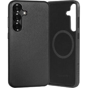 TORRO Premium Leather Case Compatible with Samsung Galaxy S25+ Plus 5G (6.7") 2025 – Genuine Leather Ultra Slim Bumper Cover (Qi2 / MagSafe Charging Compatible) Black