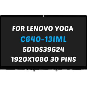 Replacement for Lenovo Yoga C640-13IML Type 81UE 81XL 81UE001GUS 81UE001PUS 81UE001FUS FullHD 1920x1080 13.3" 30 Pins 60Hz LED LCD Screen Display Digitizer Assembly (for Touch Screen Only)