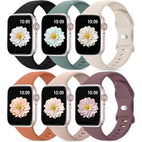 6 حزمة رياضية نطاقات متوافقة مع فرق ساعة Apple للنساء 40mm 41mm 44mm 45mm 46mm 42mm 38mm 49mm Men ، Silicone Silicone Proching Iwatch STRAP لسلسلة Apple Watch Series 10 9 8 Ultra SE 7 6 5 4 3 2 1 in Kuwait