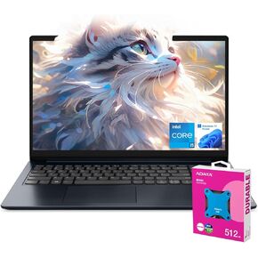Lenovo IdeaPad 1i Laptop, 15.6" FHD Touchscreen, Intel Core i5-1235U Processor, 24GB RAM, 1TB SSD, Webcam, HDMI, Wi-Fi 6, Windows 11 Home, Blue + with ADATA 512 External SSD Bundle