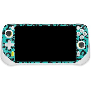 MightySkins Glossy Glitter Skin Compatible with Logitech G Cloud Gaming Handheld - Teal Leopard | Protective, Durable High-Gloss Glitter Finish | Easy to Apply | Made in The USA