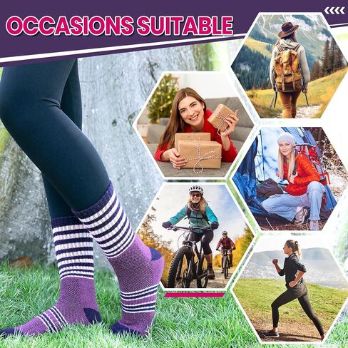 جوارب المشي لمسافات طويلة Dosmart Merino Wool للنساء شتاء حراري الرطوبة الدافئة in Kuwait