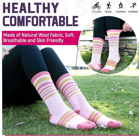 جوارب المشي لمسافات طويلة Dosmart Merino Wool للنساء شتاء حراري الرطوبة الدافئة in Kuwait