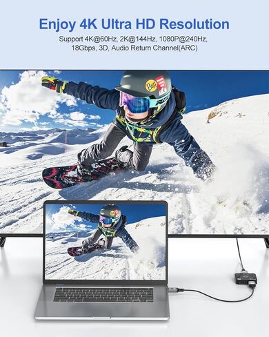 كابل HDMI رفيع للغاية 2 قدم 2 قدم ، 4K قصير HDMI كبل نحيف HDMI 2.0 الحبل الدعم الصغير والمرن 4K@60Hz ، 2K@144Hz ، 1080p@240Hz ، HDR ، 3D ، ARC للكاميرا ، جهاز الكمبيوتر المحمول ، HDTV ، PS5/PS4 ، XBOX ، in Kuwait