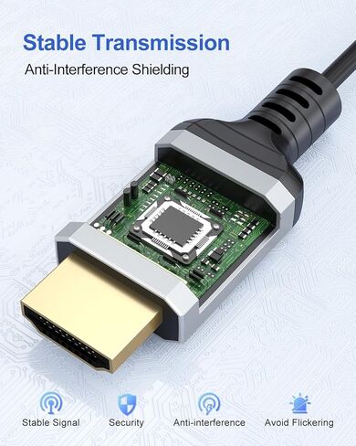 كابل HDMI رفيع للغاية 2 قدم 2 قدم ، 4K قصير HDMI كبل نحيف HDMI 2.0 الحبل الدعم الصغير والمرن 4K@60Hz ، 2K@144Hz ، 1080p@240Hz ، HDR ، 3D ، ARC للكاميرا ، جهاز الكمبيوتر المحمول ، HDTV ، PS5/PS4 ، XBOX ، in Kuwait