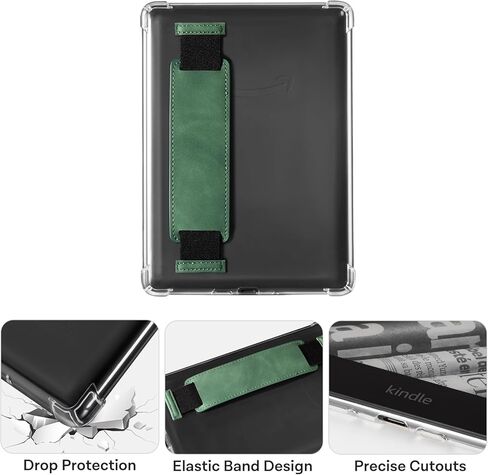 Cobak & Hand Strap Case Case لـ Kindle Paperwhite 12th Gen 2024 (7 ") و kindle Colorsoft Signature Edition (7")-غطاء خلفي خفيف الوزن ومقاوم للخدش in Kuwait