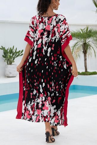 Women's Bohemian Kaftan Roomy Nightgown Long Loungewear Beach Dress Cover-ups Robe Sarong Pareo in Saudi Arabia