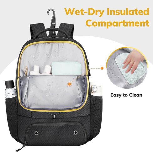 حقيبة الظهر الصالحة الرياضية Ytonet للرجال ، حقيبة صالة رياضية للنساء مع مقصورة حذاء كبيرة مقاومة للماء حقيبة ظهر رياضية تتناسب مع 15.6 بوصة ، والرياضة ، والتمرين ، والسفر ، والأسود in Kuwait