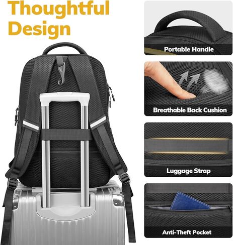 حقيبة الظهر الصالحة الرياضية Ytonet للرجال ، حقيبة صالة رياضية للنساء مع مقصورة حذاء كبيرة مقاومة للماء حقيبة ظهر رياضية تتناسب مع 15.6 بوصة ، والرياضة ، والتمرين ، والسفر ، والأسود in Kuwait