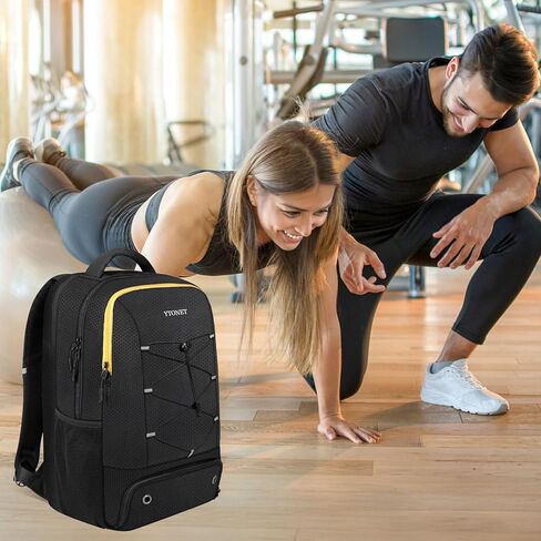 حقيبة الظهر الصالحة الرياضية Ytonet للرجال ، حقيبة صالة رياضية للنساء مع مقصورة حذاء كبيرة مقاومة للماء حقيبة ظهر رياضية تتناسب مع 15.6 بوصة ، والرياضة ، والتمرين ، والسفر ، والأسود in Kuwait