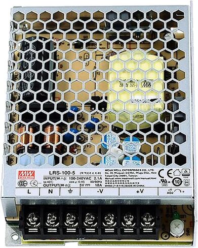 LRS-100-5 5V 20A 100W Single Output Power Supply - High Efficiency, 5G Vibration Resistance, Wide Input Voltage for Industrial Automation, White, YS-LRS-100-5 in Saudi Arabia