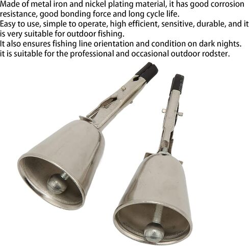 VGEBY 2pcs Fishing Rod Clamp Warning Metal Iron Plating Fishing Alarm(Small) Vehiclebag Other Fishing Tools and Accessories in Saudi Arabia