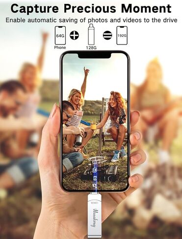 128GB Flash Drives for Phone, iPhone Memory Storage Stick for Photos and Videos, Compatible with iPhone iPad Android PCs, No App Required Plug & Play (Silver) in Saudi Arabia