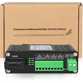 Industrial Serial to Fiber Converter RS232 RS485 RS422 Optic Modem, Bidirectional SFP Slot Serial Over Fiber Converter, DC12~48V Power Input, -25°C ~ 75°C Operating Temperature