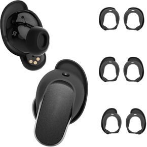 Replacement QC Ultra Noise-Cancelling Eartips Compatible with Bose QuietComfort Ultra Earbuds (2023) Earphones,Anti-Slip Silicone Sports Wing Earhooks S,M,L(Black)