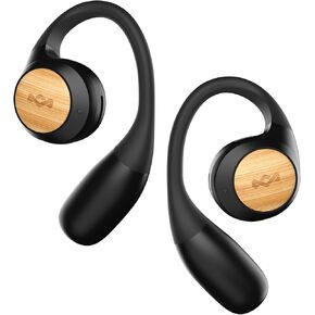 House of Marley Liberate Open-Ear True Wireless Earbuds, 20 Hrs Total Playtime, Quick Charge, Built-in Microphones, 12mm Drivers, Sustainable and Eco-Friendly Design (Signature Black)