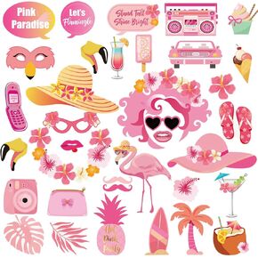 SUNBEAUTY 36 PCS Fairy First Birthday Decorations Photo Booth Prop Colorful Fairy Photo Booth Props for Fairy Birthday Party Decorations Birthday Party Supplies