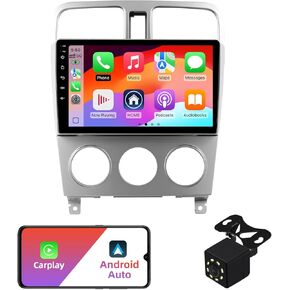 2+32G Android 12 Double Din Car Stereo for Subaru Forester 2002-2007 with 9 Inch Touchscreen Radio Built-in Wireless Carplay/Android Auto/GPS/Bluetooth/FM/AUX-in/Steering Wheel Controls/Backup Camera