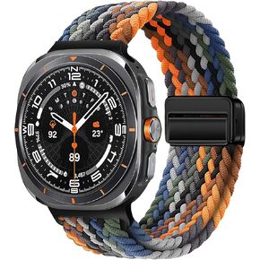 Nylon Bands for Samsung Galaxy Watch Ultra Bands 47mm,One Click No Gap Magnetic Fabric Braided Sport Strap for Galaxy Watch 7 Ultra Band 47 mm