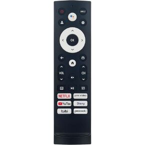 Replace Voice Remote Control fit for Hisense 4K UHD Smart Google TV 43A65K 50A65K 55A65K 65A65K 75A65K 85UX 43A7N 50A7N 55A7N 65A7N 55U7G 75U7H 43A53FUA 43A68H 43A6H 50A6H 55U78H 65A65H 75A6H 75U65H