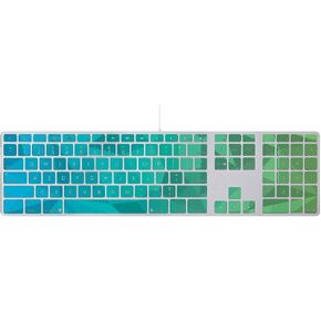 MightySkins Skin Compatible with Apple Keyboard with Numeric Keypad wrap Cover Sticker Skins Blue Green Polygon
